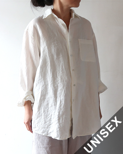 Necessary or Unnecessary - DRESS - WHITE ネセサリーオアアンネセサリー 長袖シャツ