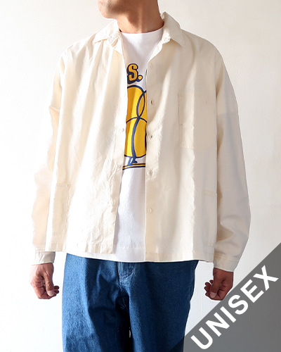 Necessary or Unnecessary - WORK SHIRT - WHITE ネセサリーオアアンネセサリー ワークシャツ