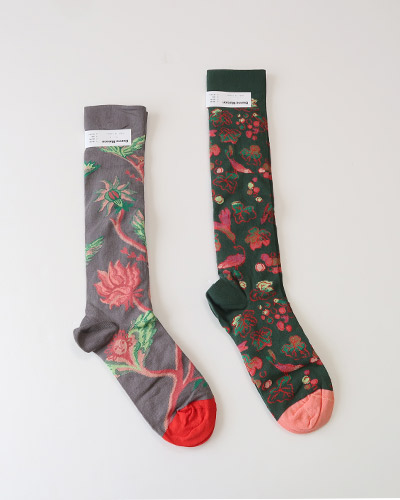 BONNE MAISON - La Cueillette HIGH SOCKS ボンヌ メゾン キノコ狩り ハイソックス メール便可