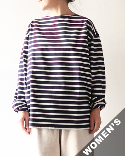 FLISTFIA - Long Sleeve Boat Neck T-Shirts - NAVY×WHITE フリストフィア ロングスリーブ ボートネックＴシャツ メール便可