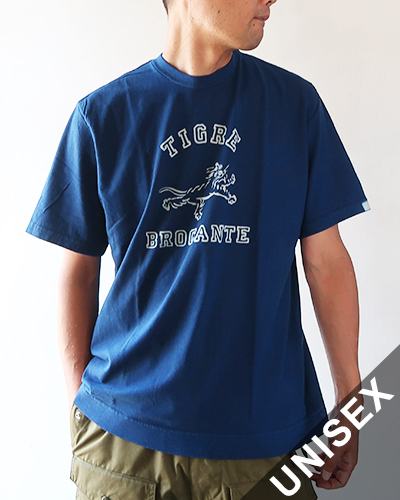TIGRE BROCANTE ティグルブロカンテ TIGRE ロゴ半袖Tシャツ INDIGO メール便可