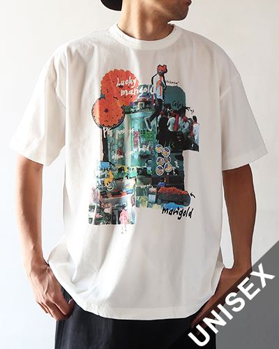 TIGRE BROCANTE ティグルブロカンテ Lucky Marigold Venice 半袖 Tシャツ WHITE メール便可