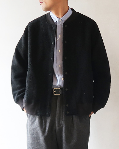 comm. arch. - Wo. Co. Pile Fleece Blouson - BLACKOUT コムアーチ ウールコットンパイルフリースブルゾン