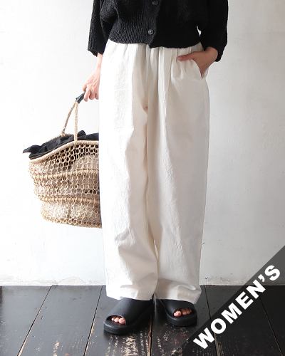 comm.arch. - Cotton Linen Canvas Wide Pants - BLEACH WHITE コムアーチ コットンリネン キャンバス ワイドパンツ