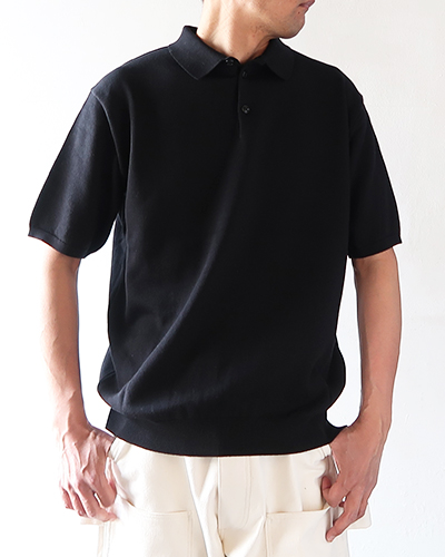 comm.arch. - Giza Cotton Knitted Polo Short Sleeve コムアーチ ギザコットンニット半袖ポロ