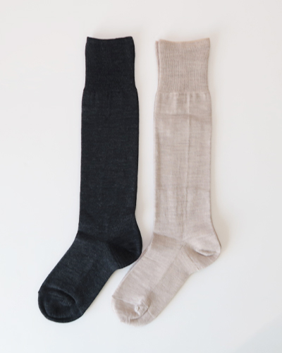 evam eva - wool high socks エヴァムエヴァ ハイソックス メール便可