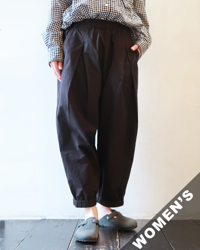 evam eva - cotton cropped pants - 90 BLACK エヴァムエヴァ コットンクロップドパンツ
