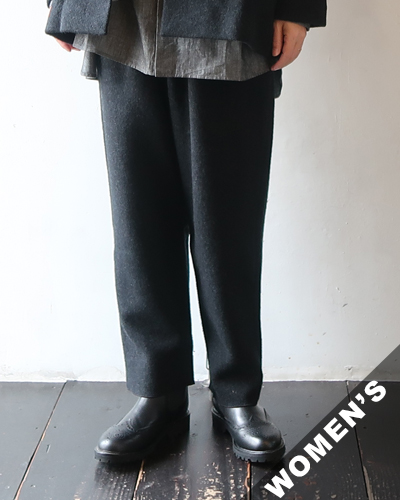 evam eva - press wool pants - 89 CHARCOAL エヴァムエヴァ プレスウールパンツ