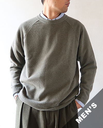 evam eva - press wool raglan pullover - men's エヴァムエヴァ プレスウール ラグラン プルオーバー