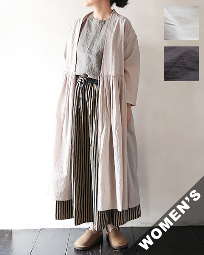 evam eva - cotton gatherted robe エヴァムエヴァ コットンギャザードローブ