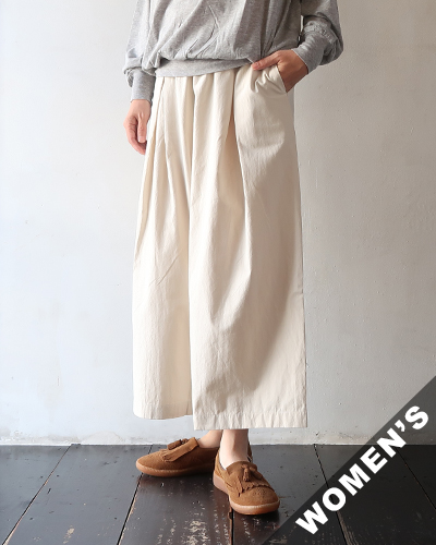 evam eva - cotton culotte pants - 04 ANTIQUE WHITE エヴァムエヴァ コットンキュロットパンツ