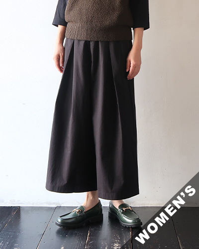 evam eva - cotton culotte pants - 90 BLACK エヴァムエヴァ コットンキュロットパンツ