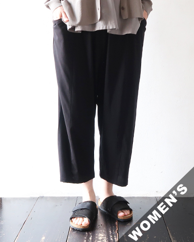 evam eva - cut&sew cropped pants - 90 BLACK エヴァムエヴァ カットソー クロップド パンツ