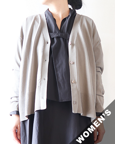 evam eva - cotton cardigan - 47 OTTER GRAY エヴァムエヴァ コットンカーディガン