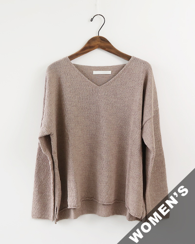 evam eva - cotton linen pullover - 10 BEIGE エヴァムエヴァ コットン リネン プルオーバー