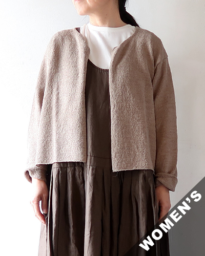 evam eva - cotton linen cardigan - 10 BEIGE エヴァムエヴァ コットン リネン カーディガン
