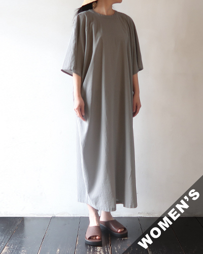 evam eva - cotton raglan one-piece - 84 DOVE GRAY エヴァムエヴァ コットン ラグランワンピース