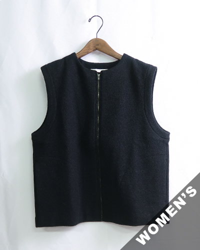 evam eva - press wool vest - 89 CHARCOAL エヴァムエヴァ プレスウールベスト