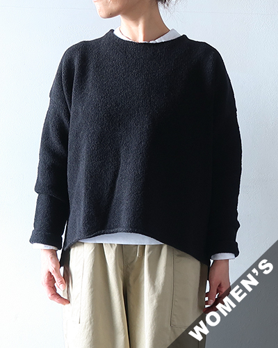 evam eva - renew-wool pullover - 89 CHARCOAL エヴァムエヴァ リニューウール プルオーバー