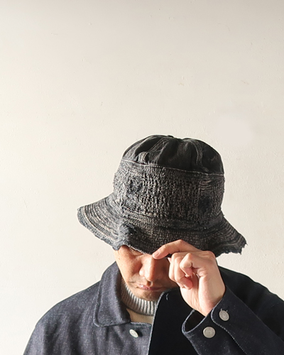 KAPITAL キャピタル 11.5ozブラック×ブラックデニム 老人と海HAT(クラッシュリメイク)
