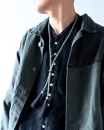 HORSE HAIR ACCESSORIES - BOLO TIES - BLACK×WHITE ホースヘアーアクセサリー ボロタイ メール便可