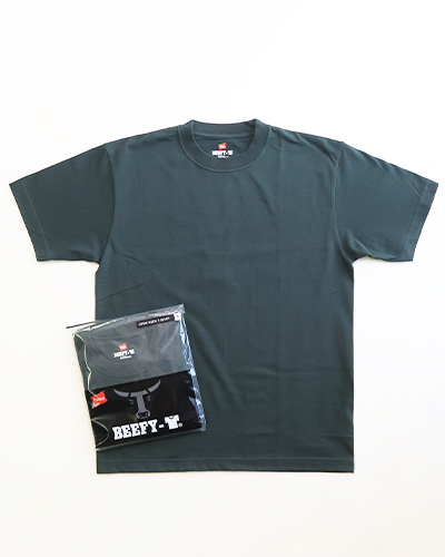 Hanes - BEEFY-T - DARK GREEN ヘインズ クルーネック Tシャツ メール便可