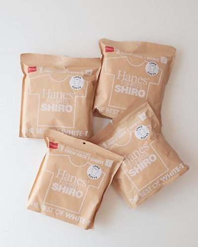 Hanes - T-SHIRTS SHIRO LONG SLEEVE ヘインズ クルーネック ロングスリーブ Tシャツ メール便可