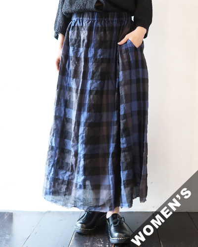 Honnete - Gather Skirt - Shirring Check オネット ギャザー スカート