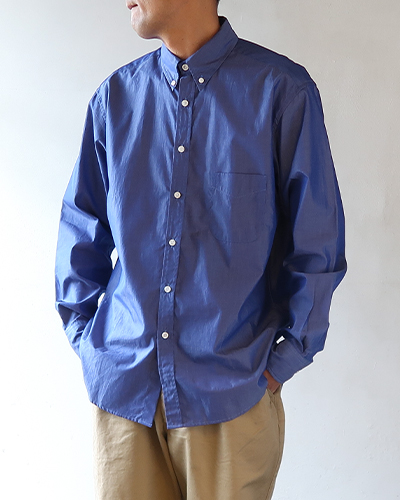 James Mortimer - Long Sleeve B.D. Shirt - Comfort Fit - BLUE ジェームス・モルティマー ロングスリーブボタンダウンシャツ