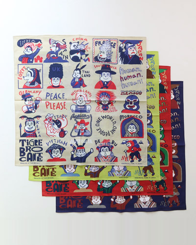TIGRE BROCANTE ティグルブロカンテ One World ガーゼバンダナ メール便可