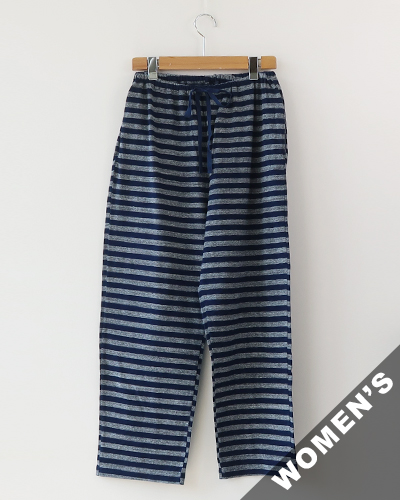 TIGRE BROCANTE ティグルブロカンテ インディゴボーダー天竺 クルタパンツ MOKU GRAY