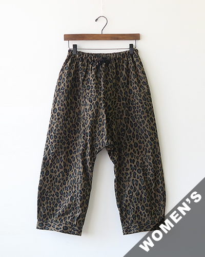 TIGRE BROCANTE ティグルブロカンテ コットンナイロン レオパード ムエタイ8分丈パンツ KHAKI