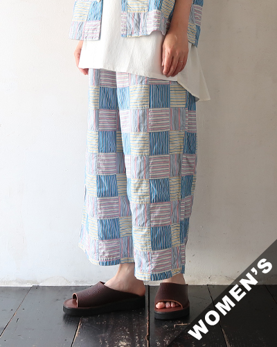 TIGRE BROCANTE ティグルブロカンテ ストライプパッチ ギャザーワイドパンツ