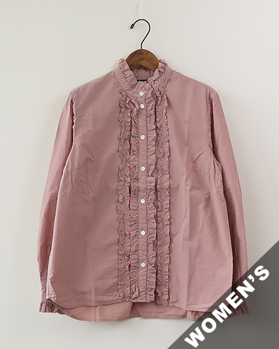 TIGRE BROCANTE ティグルブロカンテ ブロード リルフリル長袖シャツ PINK BEIGE