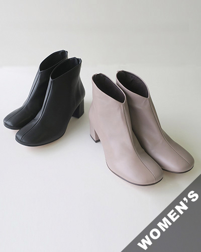 MOHI - MJ1 モヒ スクエアトゥレザーショートブーツ