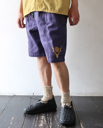 South2 West8 -  Belted C.S. Short - Cotton Twill - PURPLE サウス2ウエスト8 センターシームショーツ
