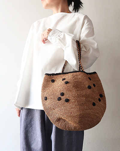 NORO - MADRAGUE-PETIT POIS - TEA×BLACK ノロ かごバッグ