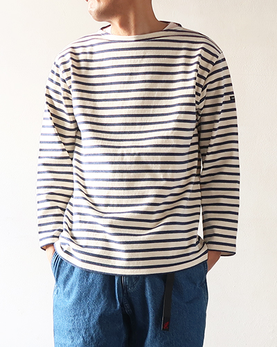 SAINT JAMES - OUESSANT - ECRU×INDIGO セントジェームス ウエッソン