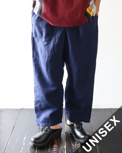 TIGRE BROCANTE ティグルブロカンテ 40/1リネン中密度 タゴサクパンツ LIGHT NAVY