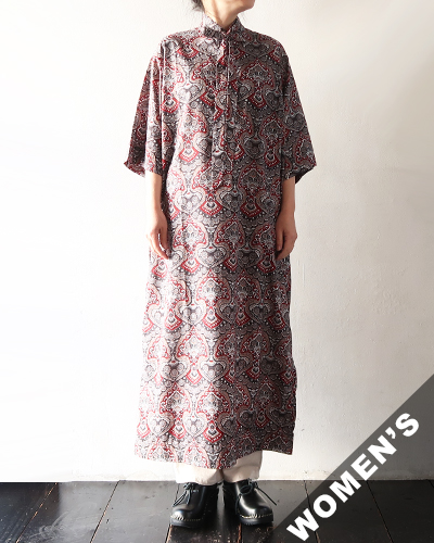 NEEDLES - Ascot Collar Dress - Printed Cotton Lawn - ARABESQUE ニードルズ ワンピース