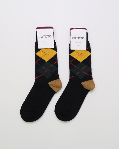 RoToTo - ARGYLE CREW SOCKS ロトト クルーソックス