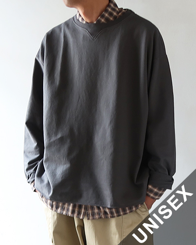 RIDING HIGH - LIGHT WEIGHT CREW LONG SWEAT - SUMI BLACK ライディングハイ ライトウェイト クルーロングスウェット メール便可