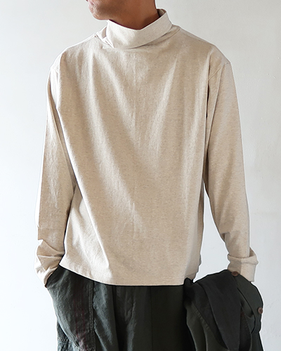 RIDING HIGH - LONG SLEEVE TURTLE NECK TEE - OATMEAL ライディングハイ ロングスリーブタートルネックT