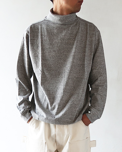 RIDING HIGH - LONG SLEEVE TURTLE NECK TEE - MIX GRAY ライディングハイ ロングスリーブタートルネックT