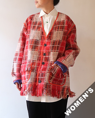 NEEDLES - Fringe Cardigan - Wool Plaid ニードルズ フリンジカーディガン