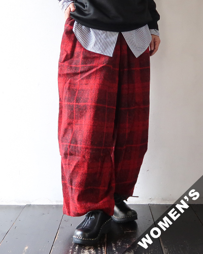 NEEDLES - H.D. Pant - W/R - Tweed Plaid - RED ニードルズ ヒザデルパンツ