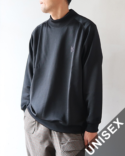 NEEDLES - Mock Neck Shirt - Bright Jersey - BLACK ニードルズ モックネックシャツ