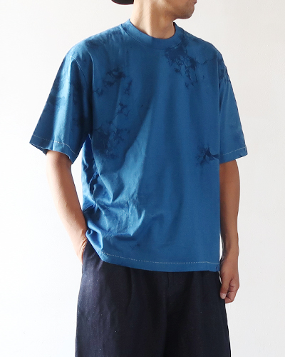 BARAILLE&SOWBOW - KIRISHIMA S/S TEE - DARK INDIGO TIE-DYE 蒼氓 タイダイTシャツ