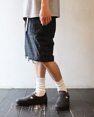 SASSAFRAS - Overgrown Hiker Pants 1/2 - Cotton/Nylon Black Watch ササフラス オーバーグロウンハイカーパンツ1/2