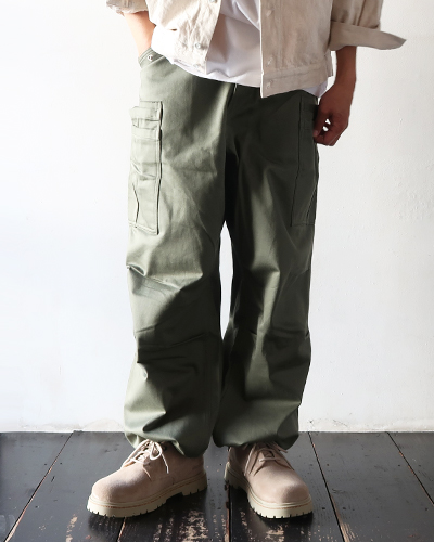 SASSAFRAS - Overgrown Pants - Military Satin - OLIVE ササフラス オーバーグロウンパンツ